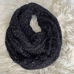 black metallic silver long circle unisex fashion infinity scarf wrap woman man